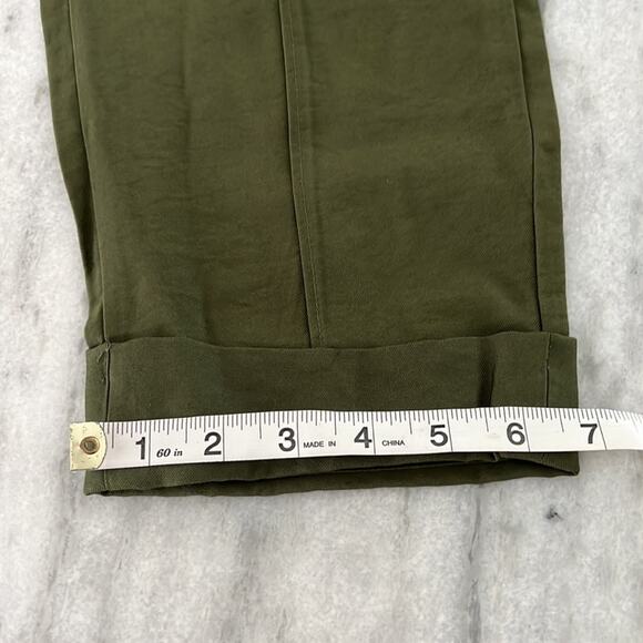 A New Day Ankle Pants Olive Army Green Rolled Cuffs Center Seam High Rise - Picture 11 of 11